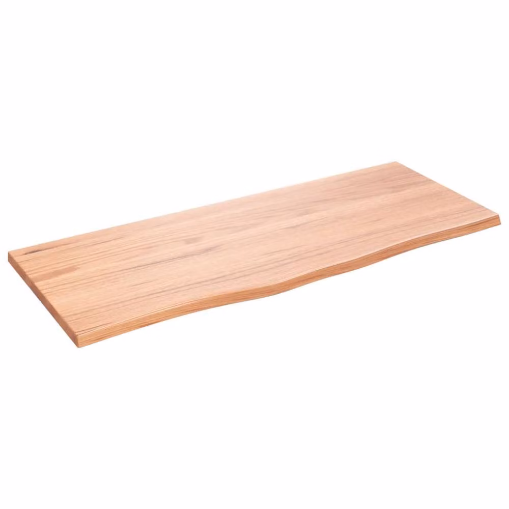 Berkfield Home Wall Mounted Oak Wood Shelf, Light Brown, W: 100 cm, D: 40 cm, H: 2 cm – 2