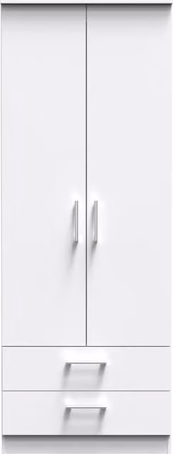 Ready Assembled 2 U Cornwall White 2 Door 2 Drawer Wardrobe