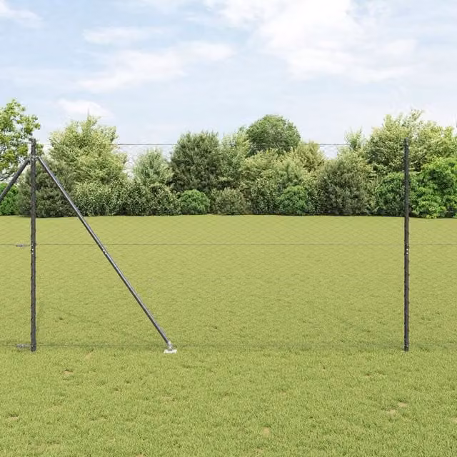 Berkfield Home Grey Powder-Coated Steel Hexagon Fence, 1.5 x 50 m