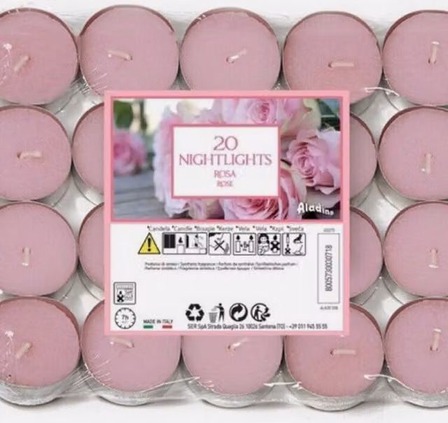 Marco Paul Scented Tea Lights, 20 Pack, Light Pink
