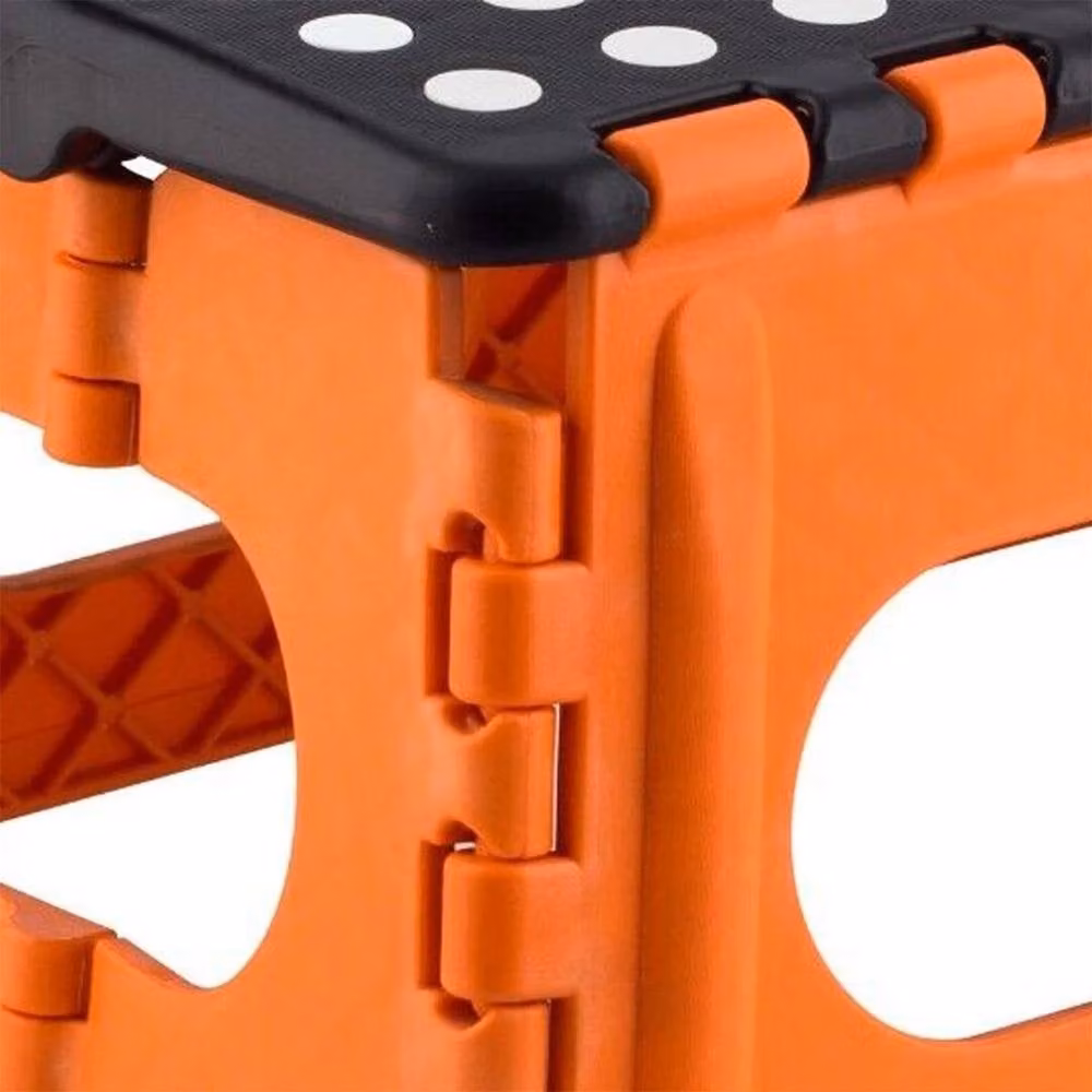 PAWNORA Orange Foldable Plastic Step Ladder with Handle, 150kg Capacity – 3