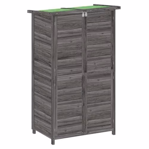 vidaXL Grey Solid Wood Pine Garden Tool Shed Pent W/D/H: 83 x 57 x 140 cm – 1