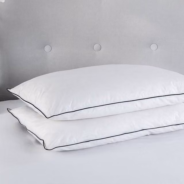 Snug City Duck Feather Pillow Pair with 100% Cotton Soft Cover in White