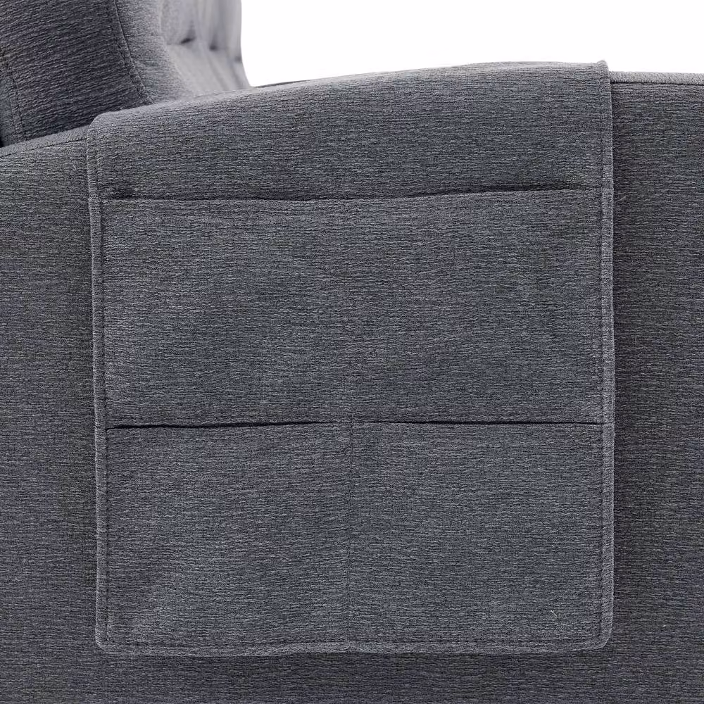 Merax 3 Seater L Shaped Corner Sofa with Reversible Chaise Lounge in Grey – 5