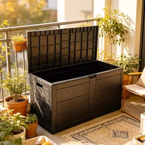 Gr8 Garden 250L Anthracite Garden Storage Box with Lid in Dark Grey – 5