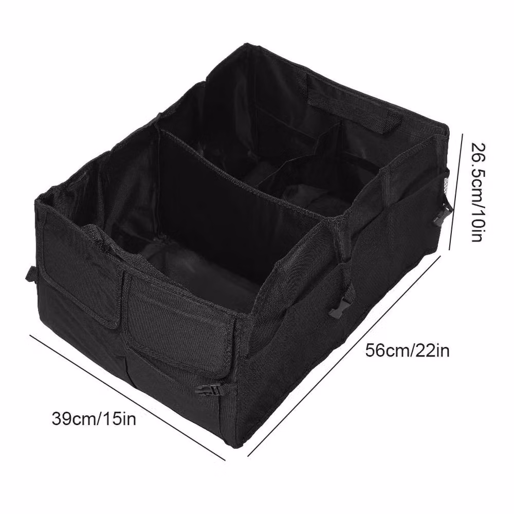 KORVIXA Foldable Car Boot Organiser in Black – 2
