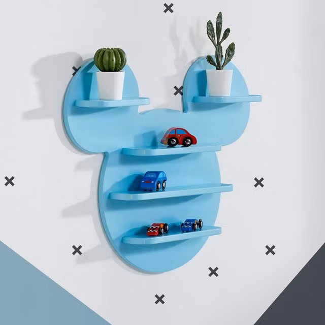 Disney Home Mickey Mouse Wall Mounted Childrens Shelf in Blue