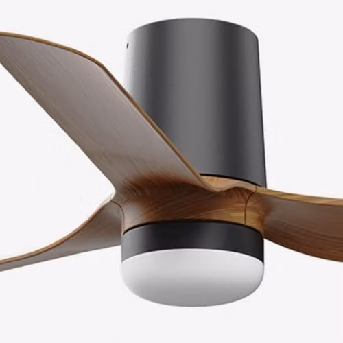 Netlighting Mini Punt Tub Small LED Ceiling Fan in Black and Dark Wood with 6 Speeds and Remote Control – 3