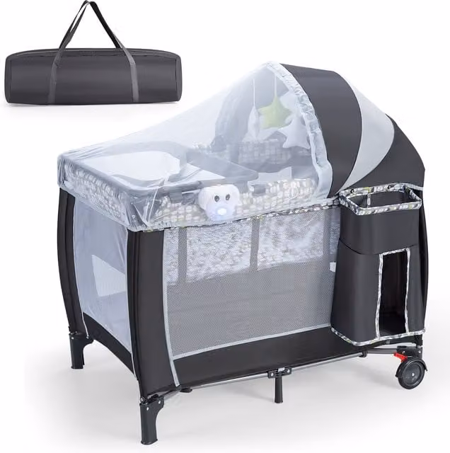 Costway Portable Playard in Grey