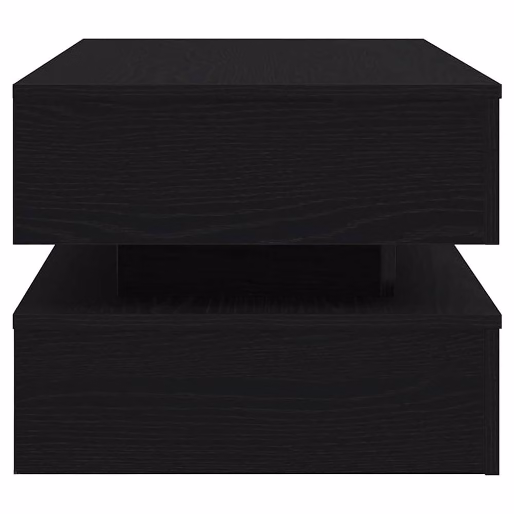 Berkfield Home Modern Coffee Table with LED Lights in Black Oak, W: 90 cm, D: 50 cm, H: 40 cm – 5