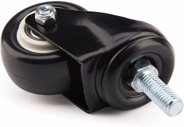 FLAVORA 4 Pack Black Polyurethane Swivel Castor Wheels 50mm – 1