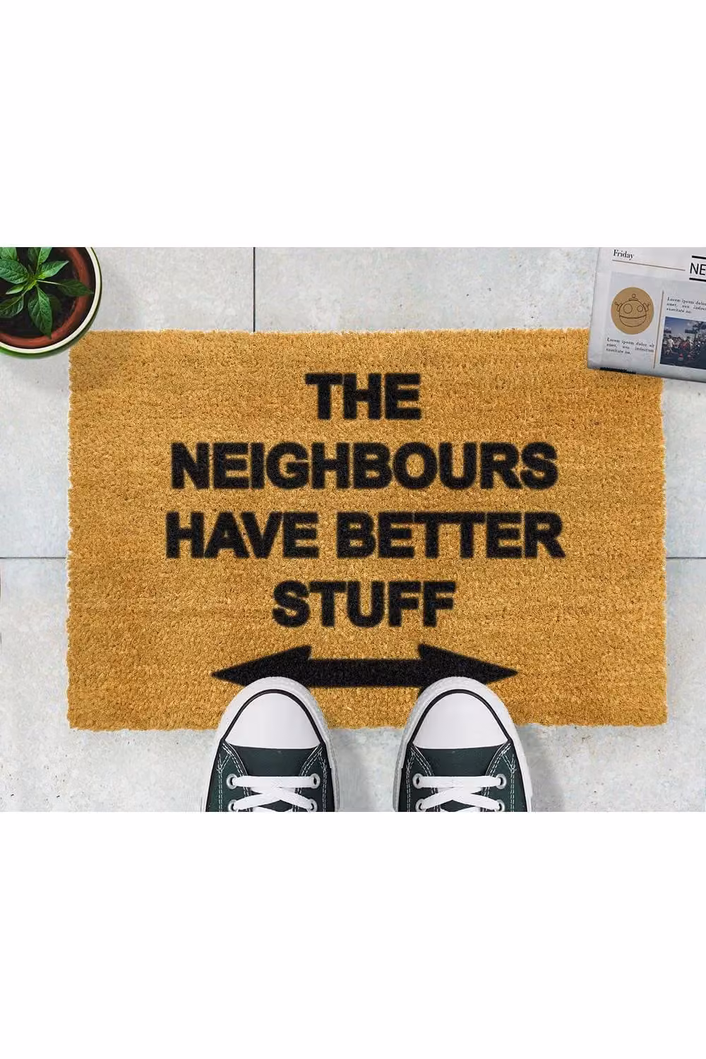 Artsy Mats Neighbours Have Better Stuff Doormat in Black, W/D: 60 x 40 cm – 4