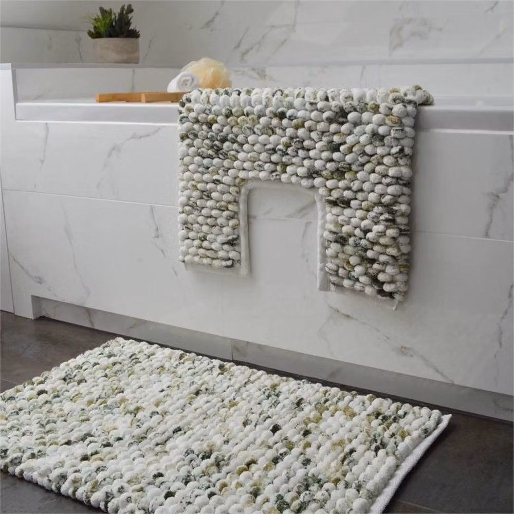 Nordara Green Two-Piece Non-Slip Bathroom and Toilet Mat Set – 2