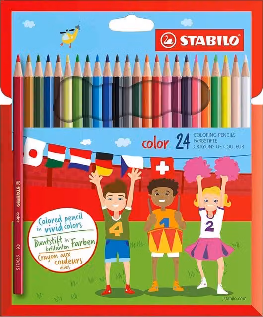 STABILO Neon Colouring Pencils, 24 Pack, Multicolour