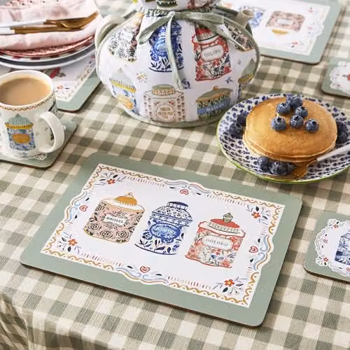 Ulster Weavers Tea Tins Vintage Cork Placemats, Set of 4, Multicolour, W: 29 cm, D: 29 cm, H: 0.5 cm – 2