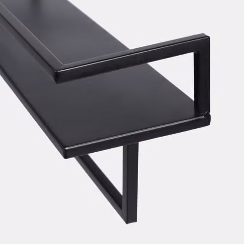 OHS 2 Tier Wall Mounted Towel Rail with Shelf, Black, W/D/H: 45 x 12 x 15 cm – 5