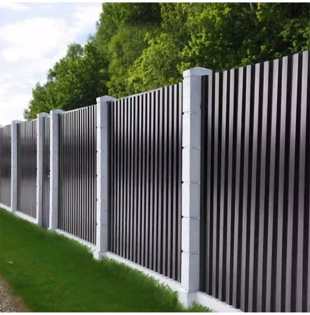 Living and Home 12-Piece Black Powder Coated Steel Corrugated Box Profile Sheets for Roofing and Walling, W/H: 45 x 115 cm – 1
