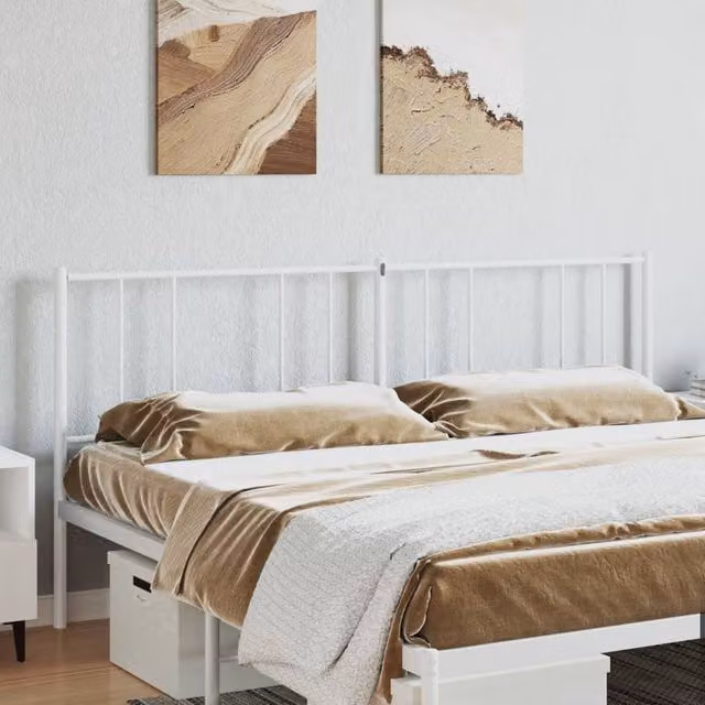 Berkfield Home Metal Headboard in White, 200 cm