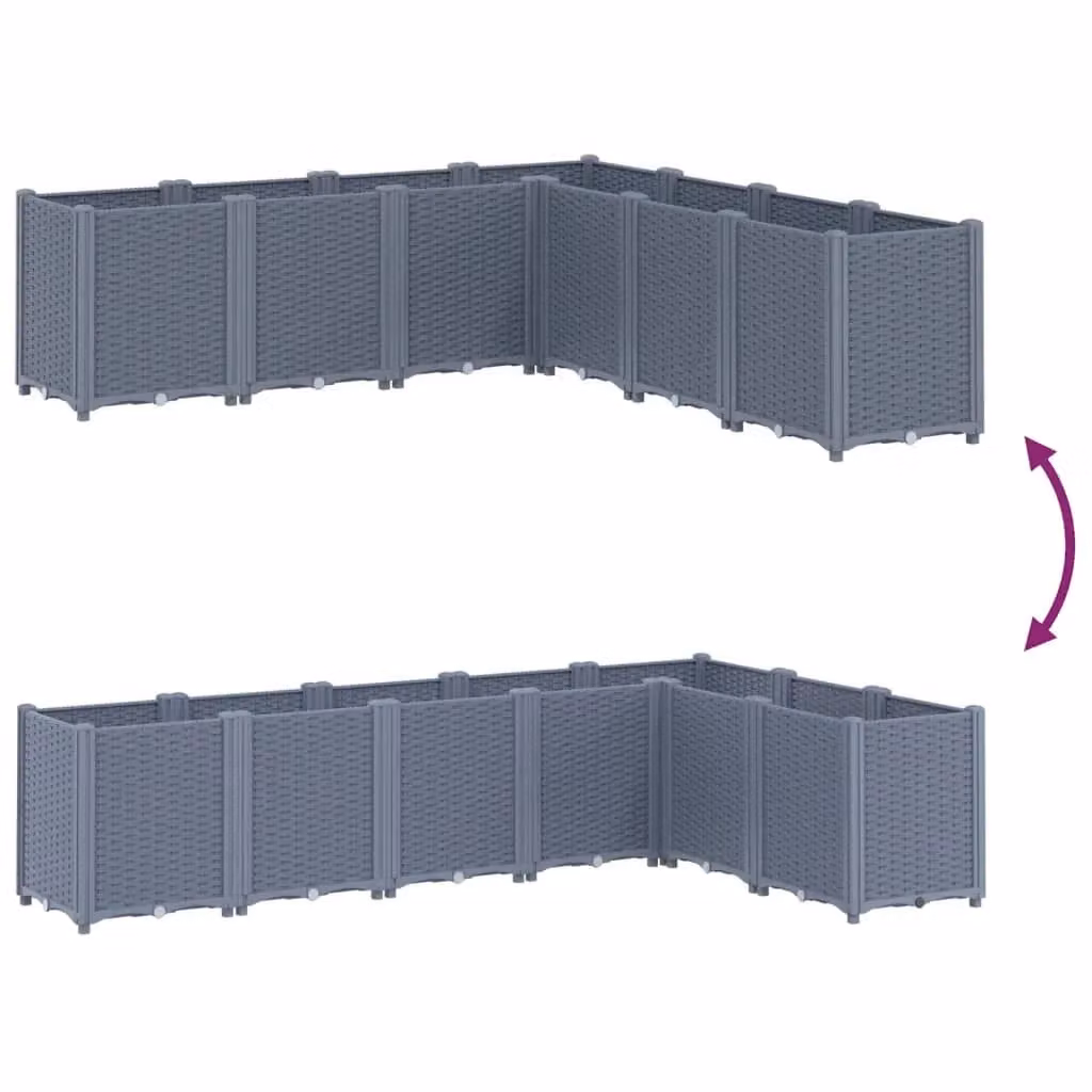 Berkfield Home Garden Planter Tub in Blue and Grey, W: 160 cm, D: 160 cm, H: 53 cm – 3