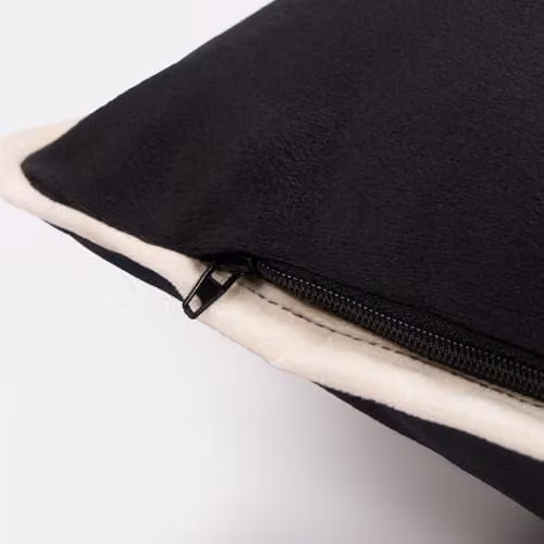 OHS 2 Pack Matte Velvet Piped Edge Cushion Covers in Black or Grey, W/D/H: 45 x 45 x 45 cm – 5