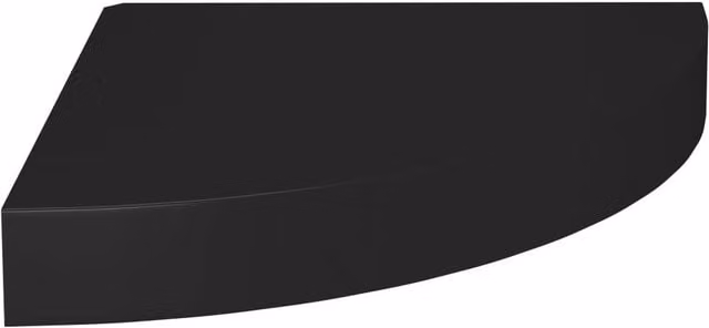 Berkfield Home Set of 4 Durable Black MDF Floating Corner Shelves, W/D/H: 25 x 25 x 3.8 cm – 1