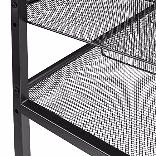 tectake 4-Tier Shoe Rack with Adjustable Shelves and Black Metal Frame in Brown and Black, W/D/H: 75.5 x 30.5 x 69.5 cm – 7