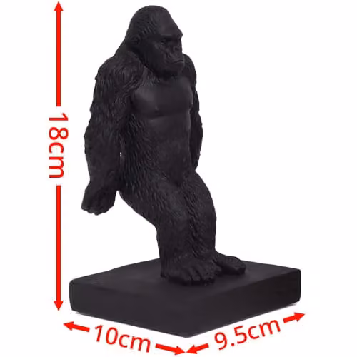 Maison Des Cadeaux Black Gorilla Resin Bookends Set – 5