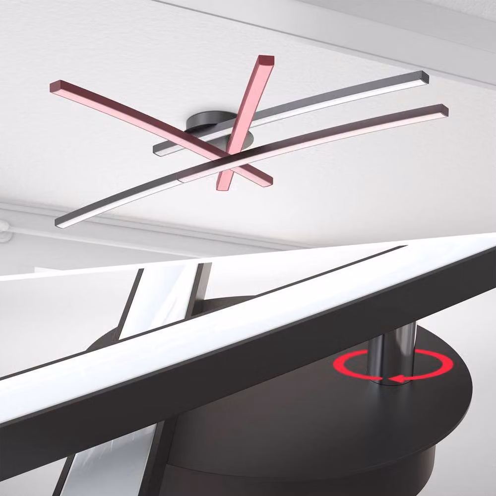 B.K.Licht Black 12W LED Ceiling Light with Adjustable Bar and Warm White Light – 5
