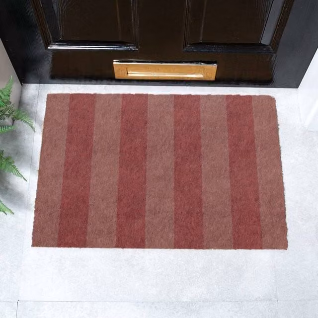 Artsy Mats Pink Stripe Coir Doormat in Brown, W/D: 60 x 40 cm – 1