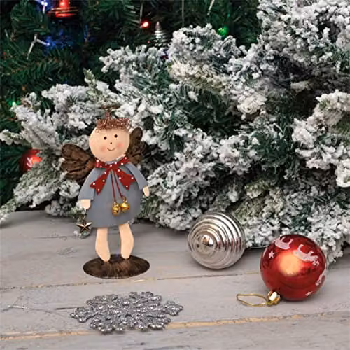 St Helens Home & Garden Metal Angel Tabletop Christmas Ornament in Grey – 4