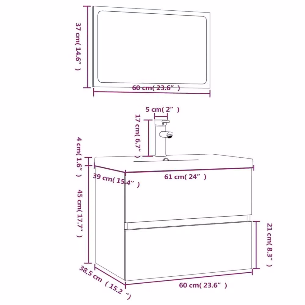 Berkfield Home Full Bathroom Furniture Set in Smoked Oak Brown – 2