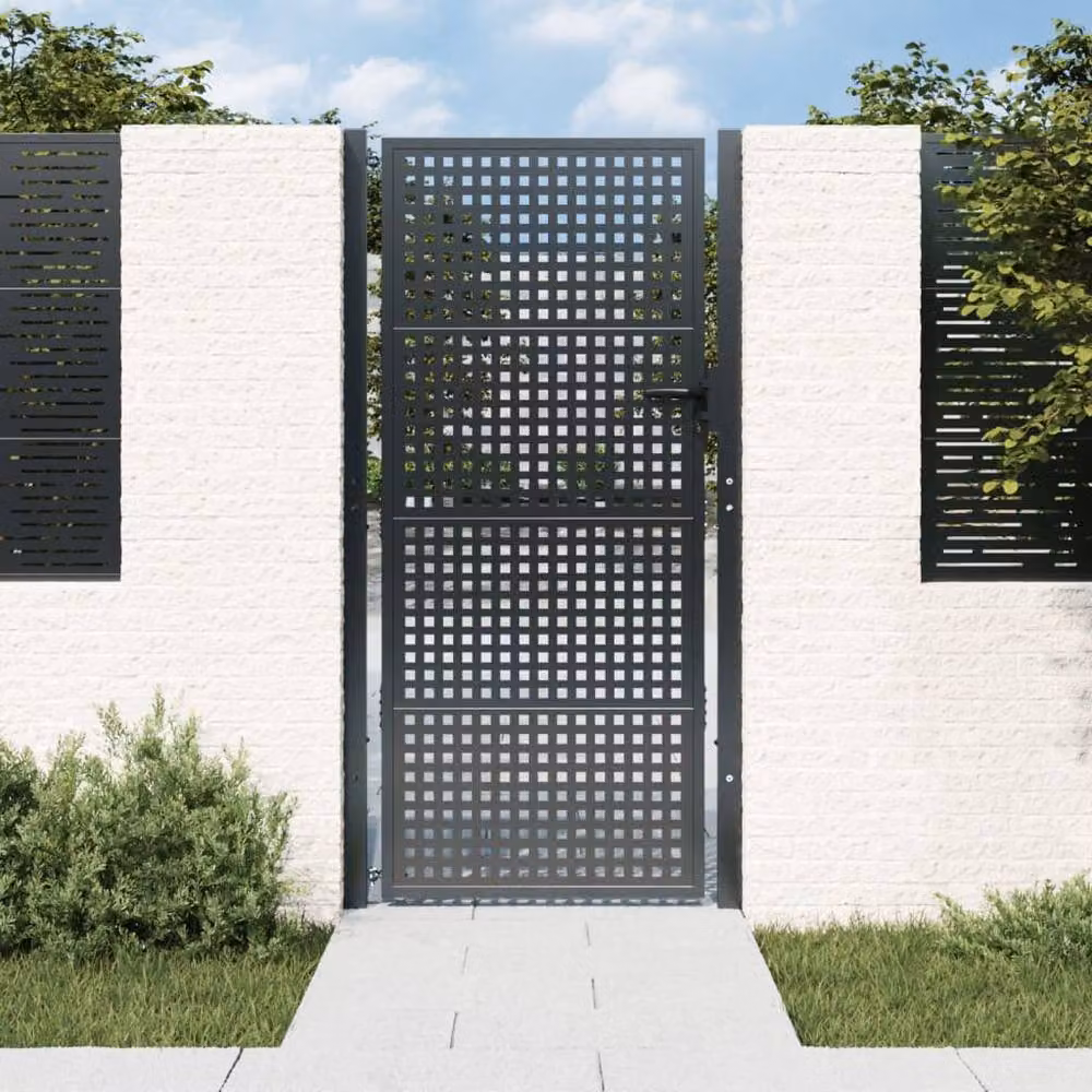 Berkfield Home Durable Steel Garden Gate in Anthracite, W: 105 cm, H: 250 cm – 2
