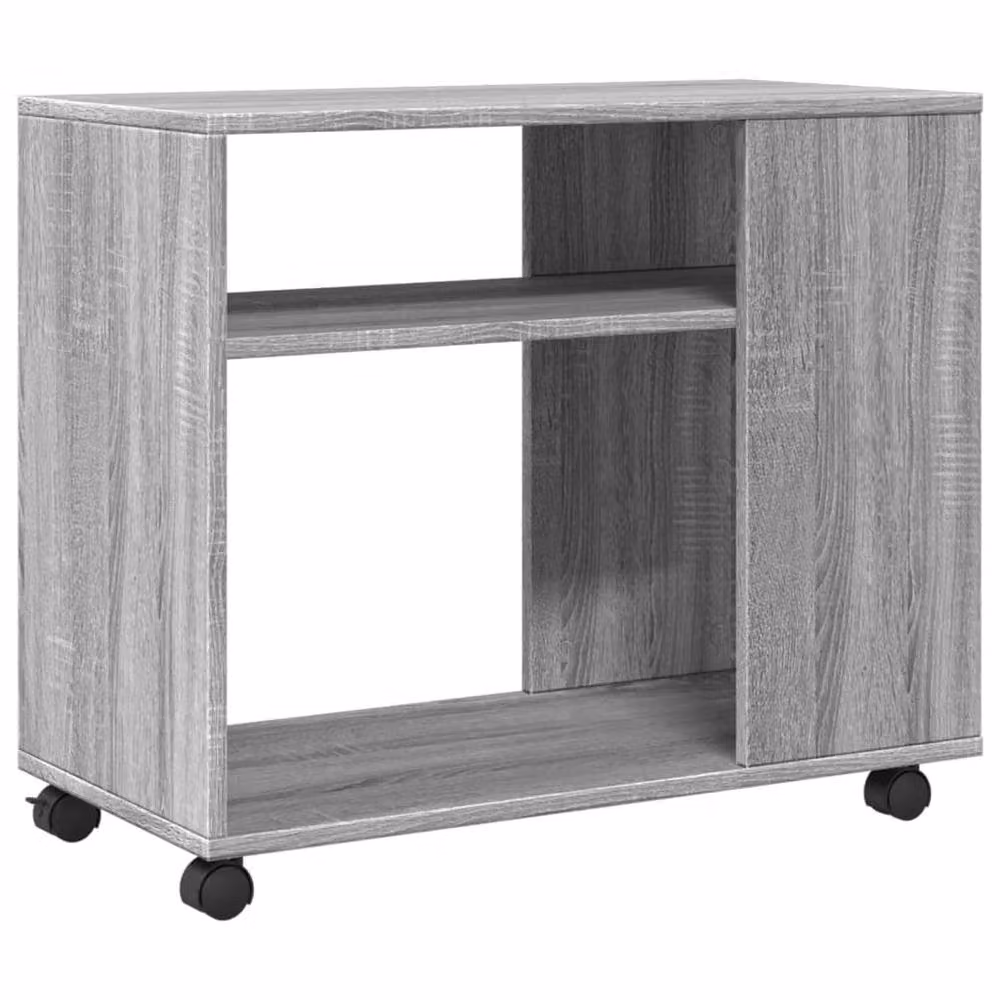 Berkfield Home Side Table with Wheels in Grey Sonoma, W/D/H: 70 x 35 x 60 cm – 5