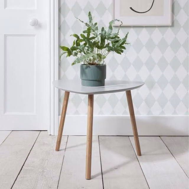 Noa and Nani Malme Large Round Side Table in Grey Wood