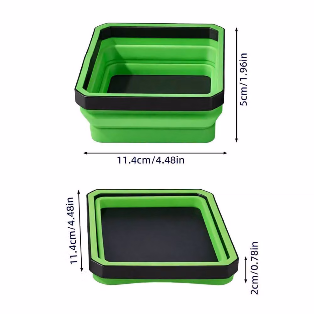 SPETLEK 10 Magnetic Silicone Tool Trays, Collapsible and Portable, Green, Width: 52 cm – 2