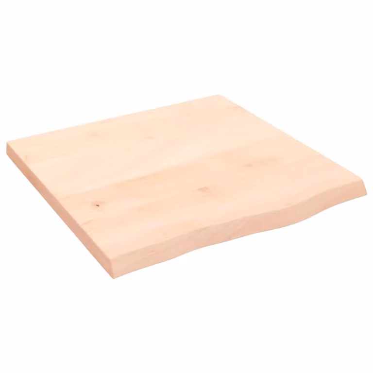 Berkfield Home Table Top Solid Oak in Brown, W/D/H: 60 x 60 x 3 cm