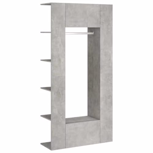 vidaXL Set of 2 Modern Hallway Cabinets in Concrete Grey Engineered Wood
