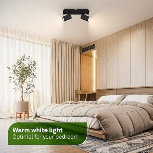 Briloner Modern LED Ceiling Spotlight in Black with Adjustable GU10 Bulb – 2