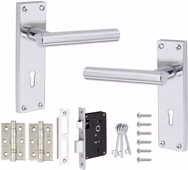 Golden Grace Chrome Door Handle Set