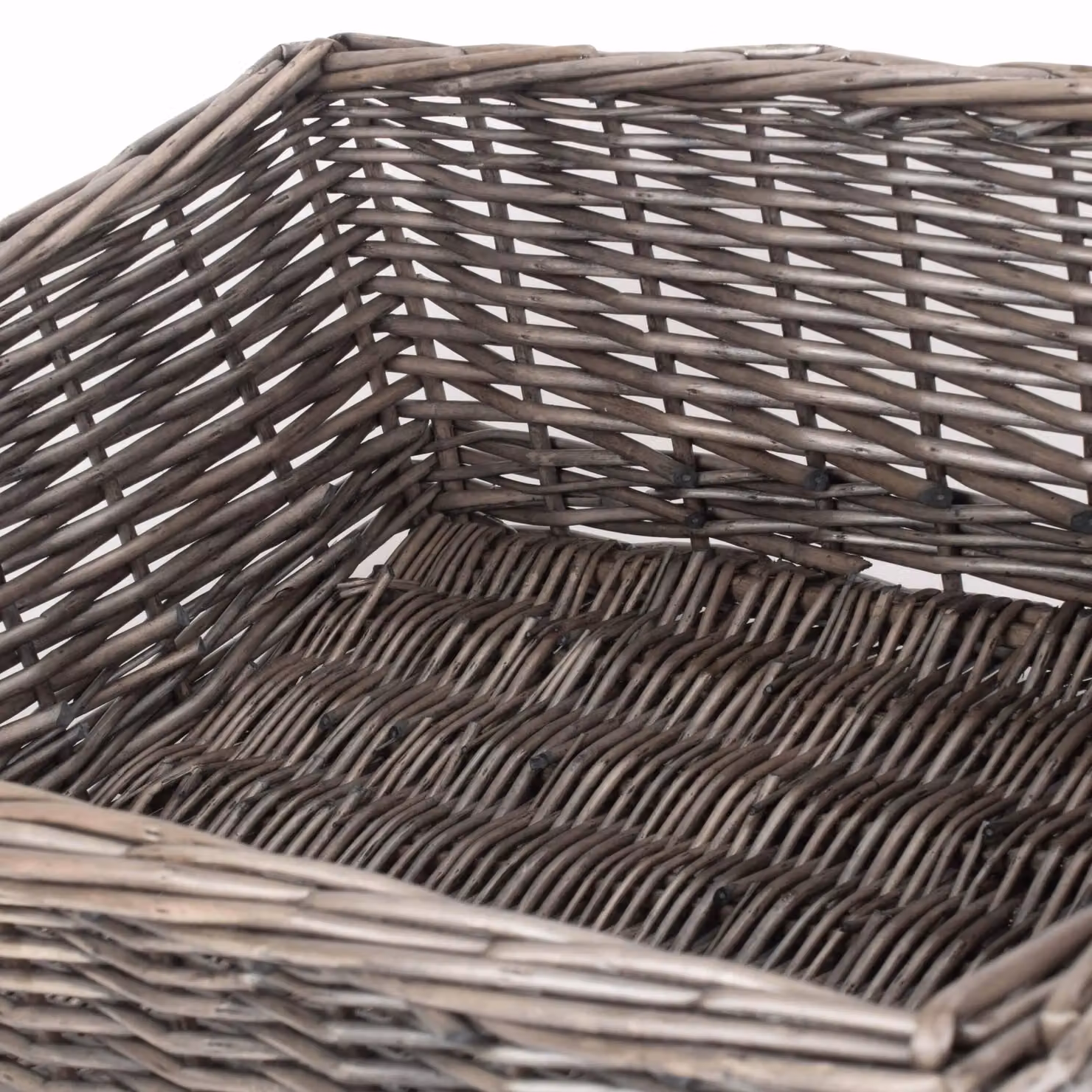 Red Hamper Rectangular Wicker Tray in Brown with Antique Wash Finish – 3