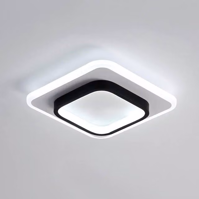 Goeco Modern Square LED Ceiling Light, 24W, 6500K Cool White, Black and White – 1