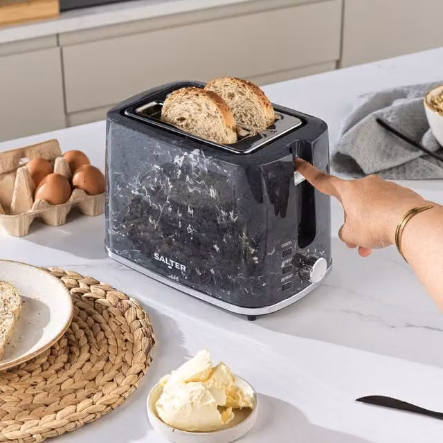 Salter Marble 2 Slice Toaster in Black