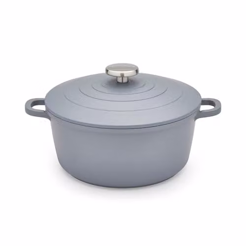 Morphy Richards Grey Cast Aluminium Casserole Dish with Ceramic Non-Stick Coating, 24cm, 4.1L – 9