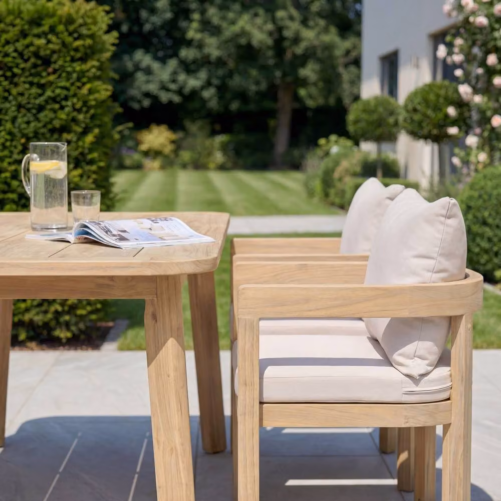 Artemis Home Sundrift 6 Seater Garden Dining Set in Beige Acacia Wood – 2