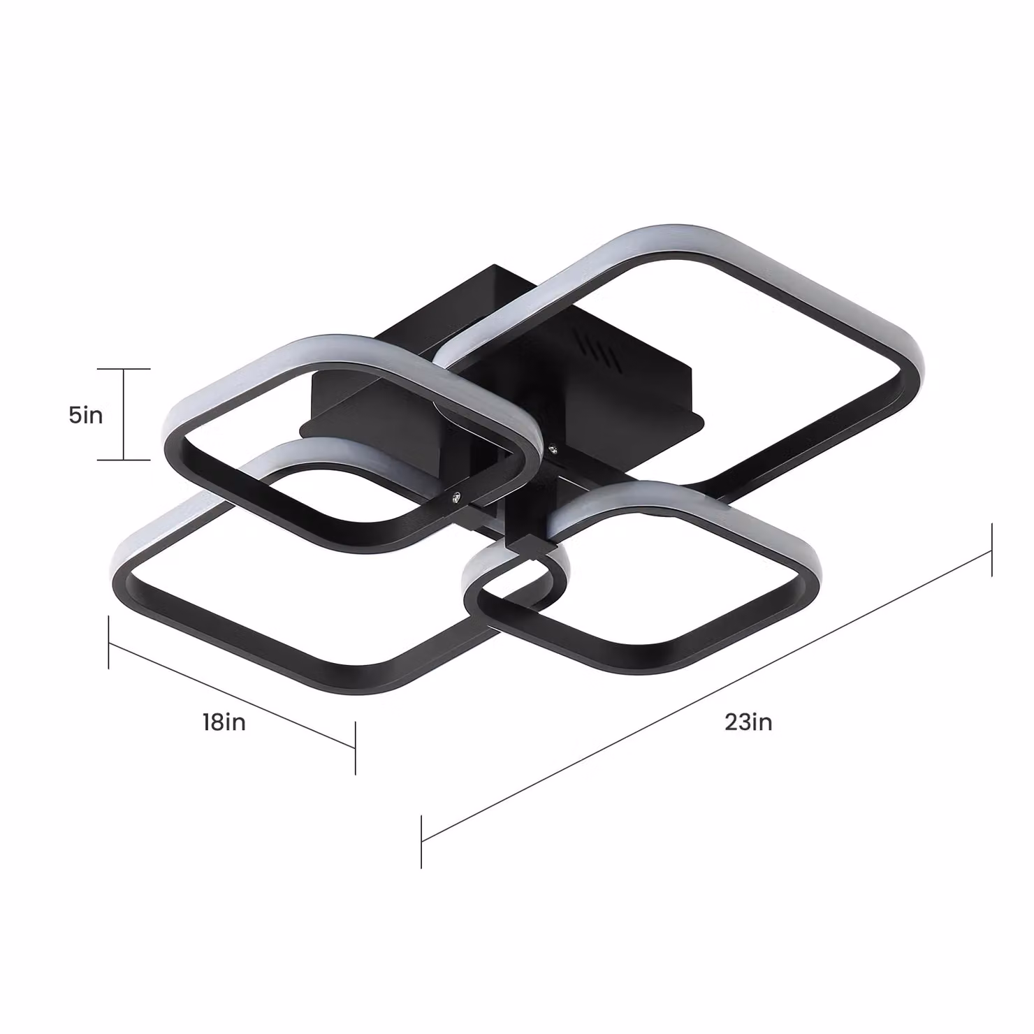 Pheashine Modern LED Ring Ceiling Light in Black with Cool White Light – 2