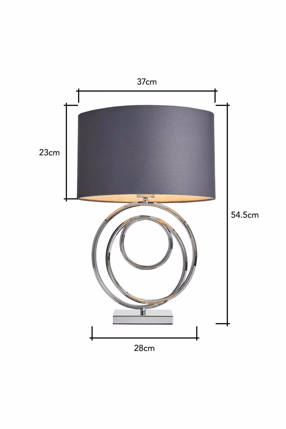 BHS Lighting Saturn Swirl Modern Tabletop Lamp in Chrome Silver – 3