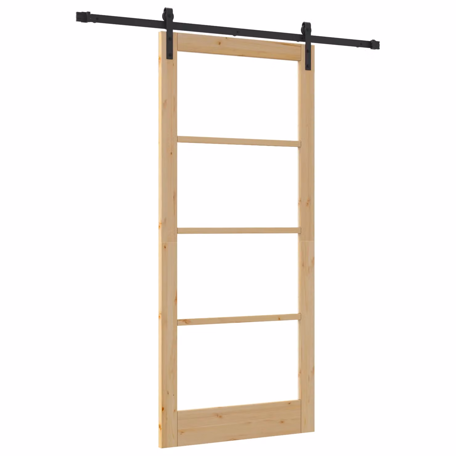 Berkfield Home Orkdal Minimalist Sliding Door with Hardware Set in Brown, Wood and Glass, H: 211 cm, W: 93 cm – 2