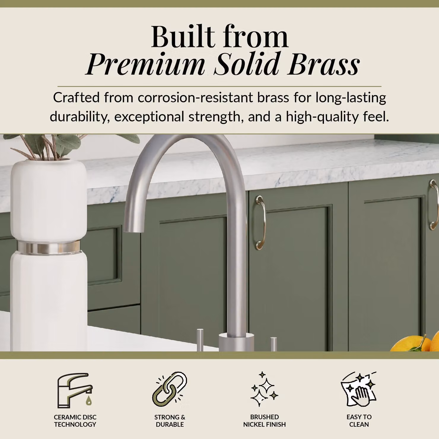 Balterley Lacerta Kitchen Mono Mixer Tap with High Curved Spout in Brushed Nickel – 2