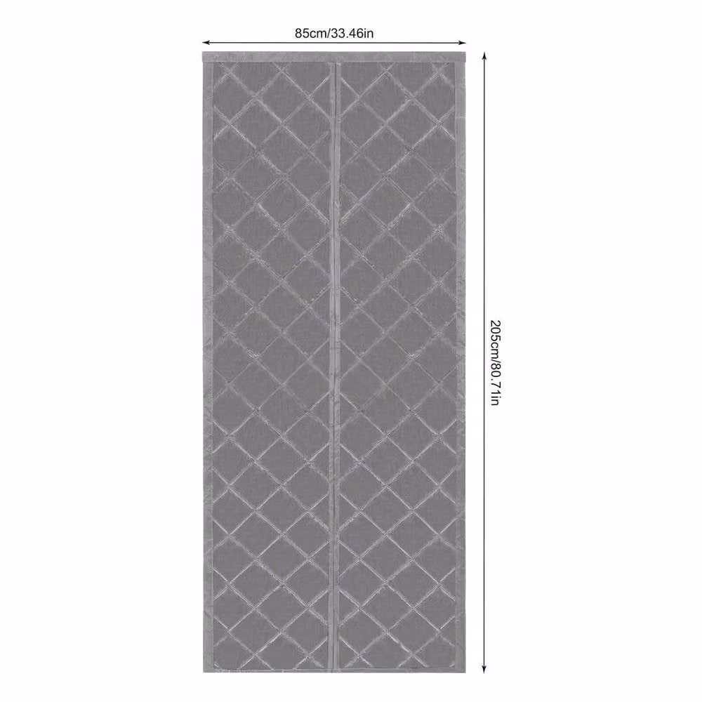 PAWNORA Thermal Insulated Door Curtain in Grey, W: 86.36 cm, H: 208.28 cm – 2