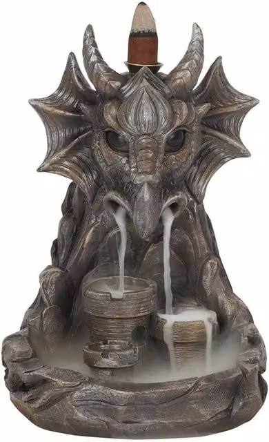 Something Different Dragon Backflow Incense Burner in Grey, W/D/H: 16.0 x 16.0 x 22.0 cm – 1